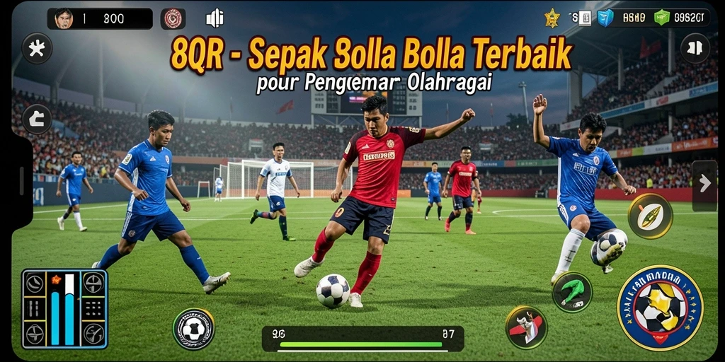 Screenshot menampilkan aksi seru dalam pertandingan sepak bola.