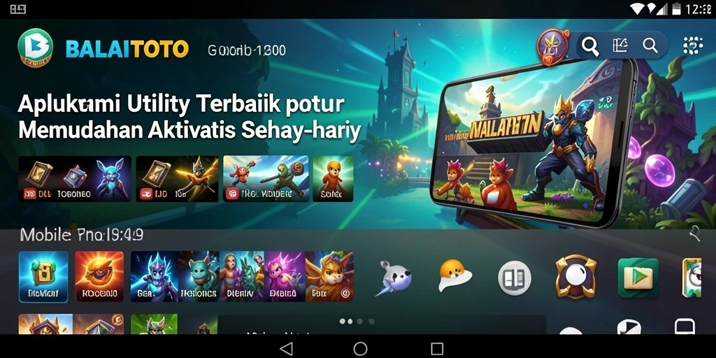 Screenshot utama BALAITOTO menampilkan antarmuka aplikasi yang modern dan fungsional.