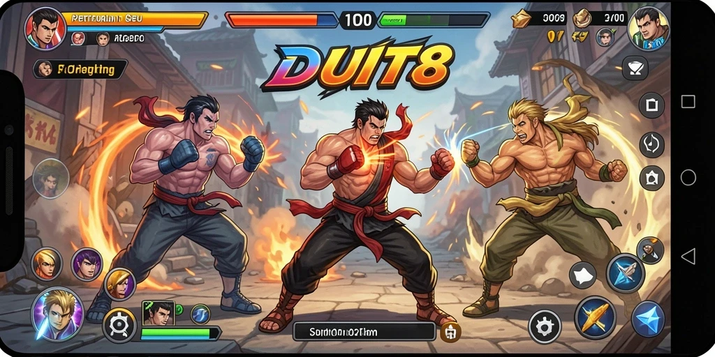 Gameplay mendebarkan dengan karakter Fighting yang unik.