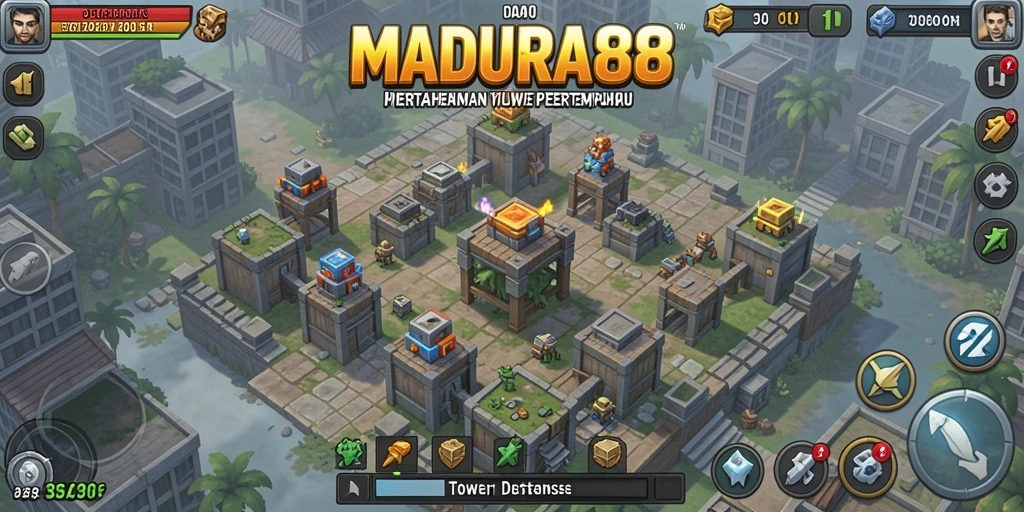 Gameplay seru dan tantangan tower defense di MADURA88.
