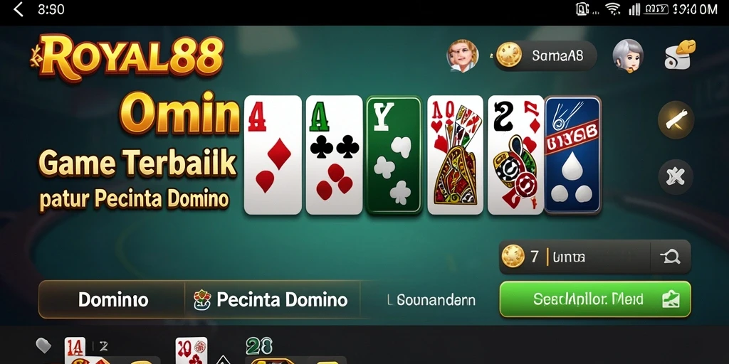 Tampilan gameplay seru dan interaktif ROYAL88 dengan elemen domino.