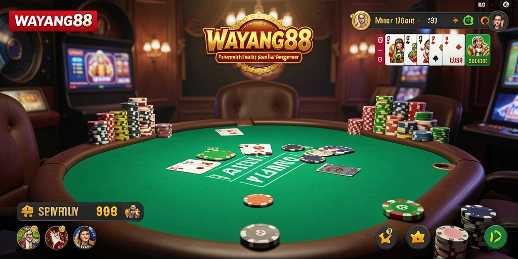 Tampilan gameplay seru di WAYANG88 saat bermain Poker.